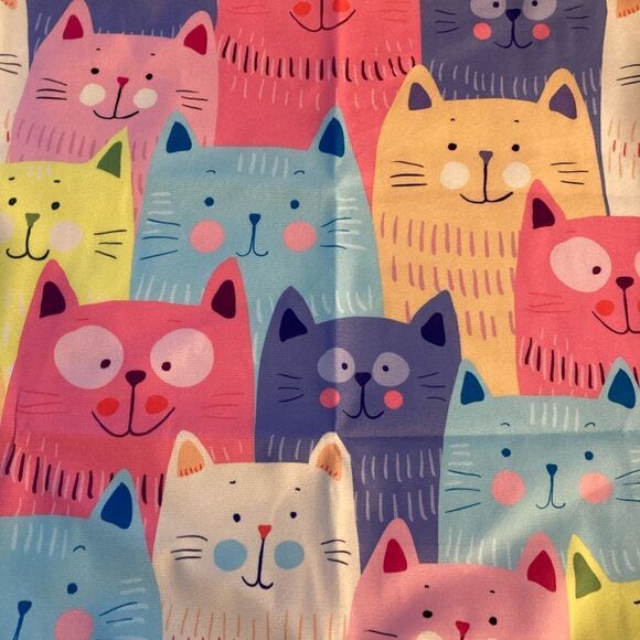 Colorful Cartoon Cat 🐱 Pillow Cover - Picture 3 of 8